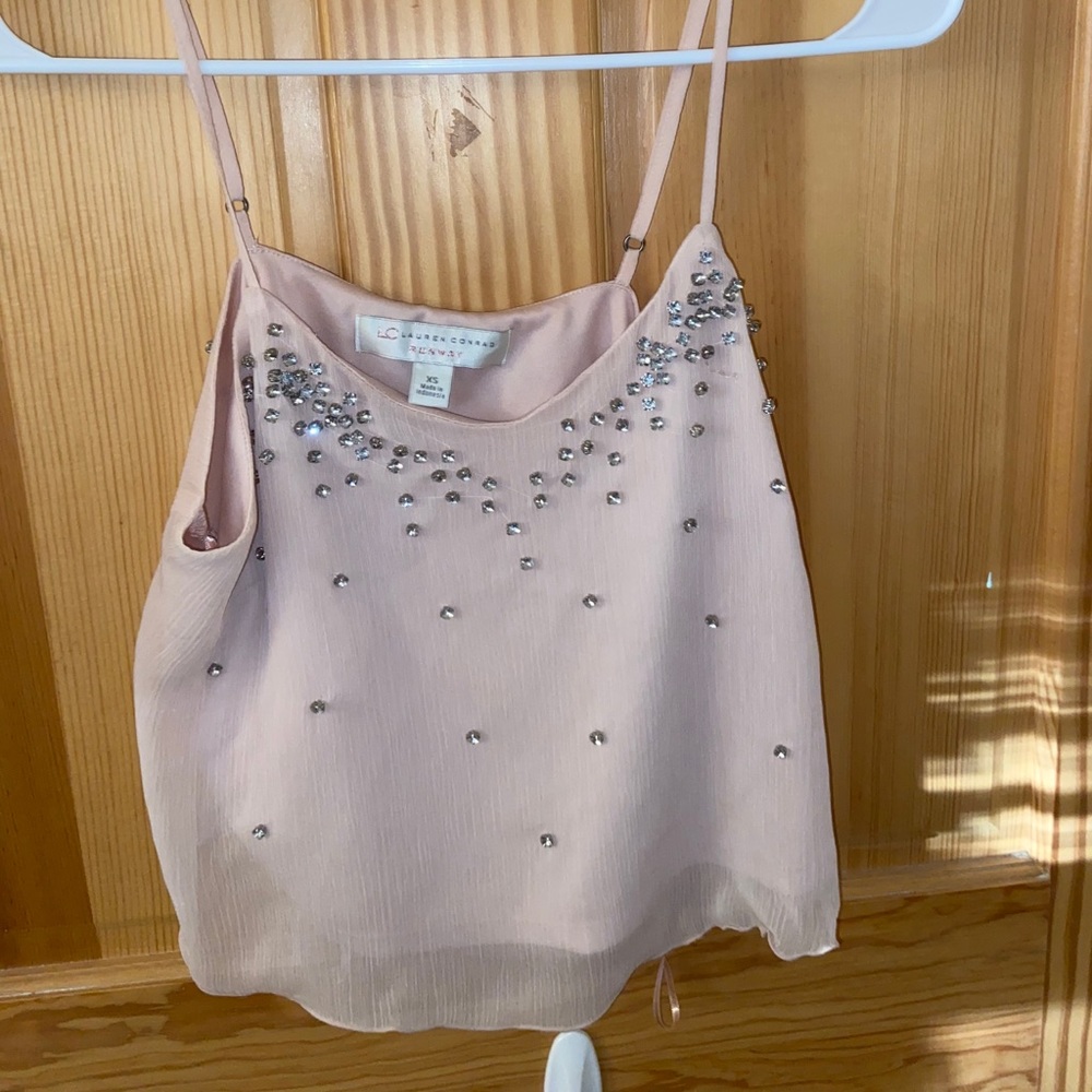 Light Pink Tank Top with Gems